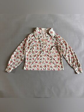 Cottagecore whimsical vintage 70s floral button-up M/L retro farmhouse